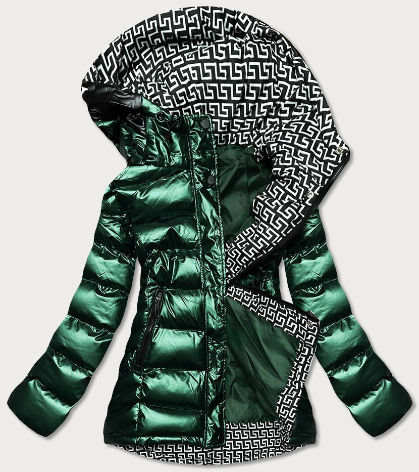 Zimní bunda pro ženy s kapucí SPEED.A Green Chic, odcienie zieleni S (36) i392_18548-46