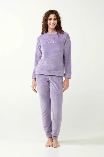 Plyšové pyžamo Lavender Sweet Fleece s tygřím potiskem Vamp