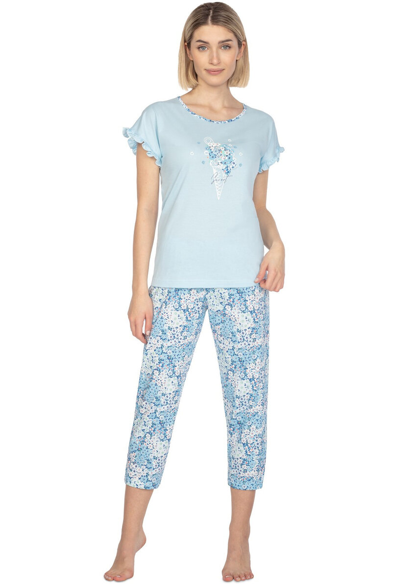 Krátkorukávové pyžamo pro ženy Regina v 2XL, modrá XXL i384_57373797