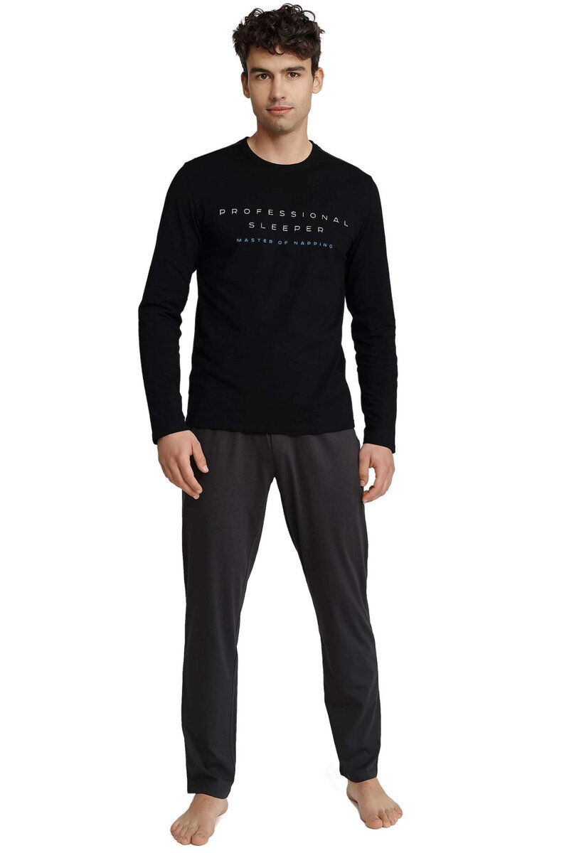 Černé pyžamo pro muže Henderson Insure, černá XL i41_9999932054_2:černá_3:XL_