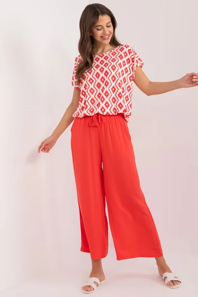 Korálové dámské kalhoty FPrice - Elegantní model S