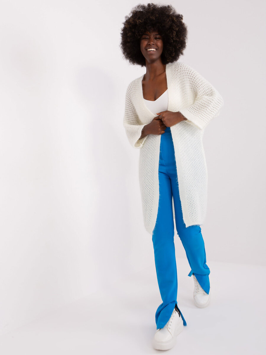 Krémový pletený svetr s rozepínáním - FPrice Elegance, jedna velikost i523_2016103442300