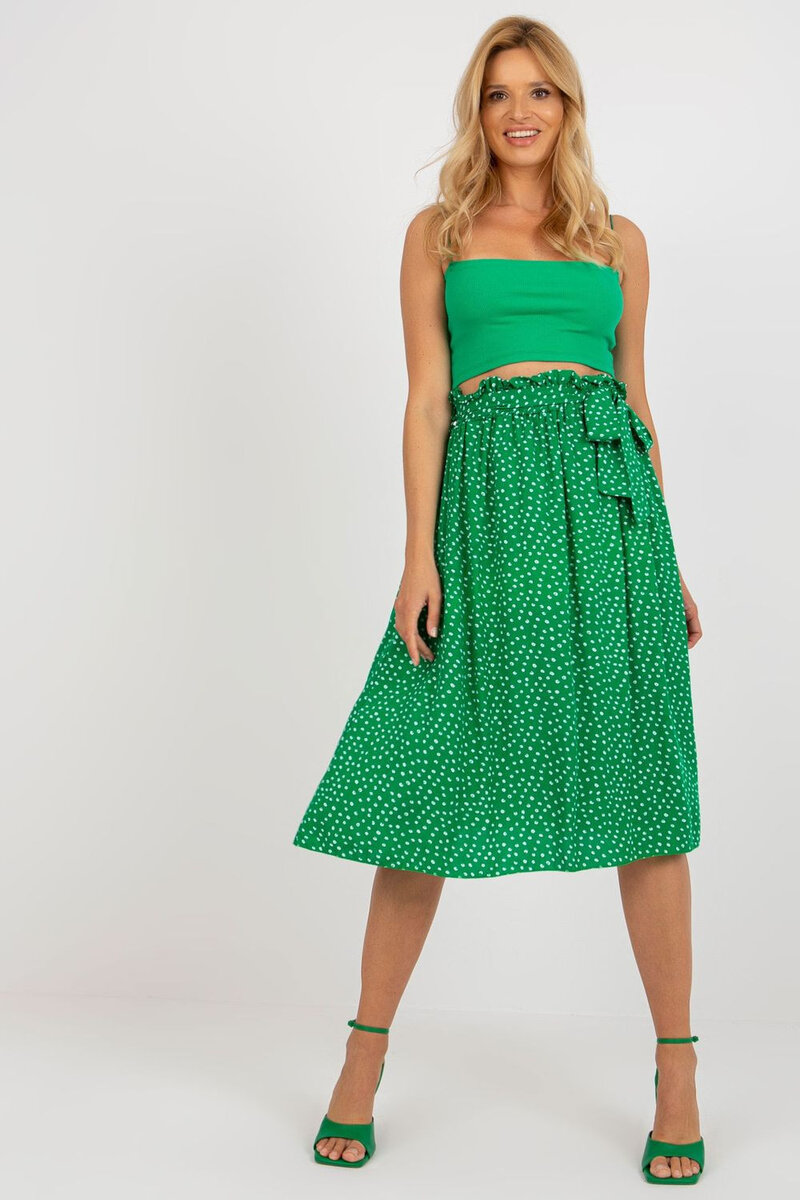 Zelená rozšířená sukně s vázačkou - Parisian Dream, L/XL i240_182117_2:L/XL