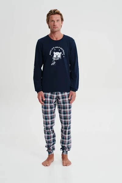 Kostkované pyžamo pro muže s dlouhým rukávem - Pohodlný Vamp