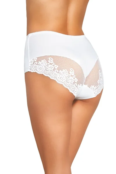 Klasické bílé dámské kalhotky s krajkou - Gabidar