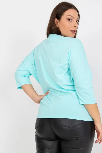 Dámská plus size halenka Mint s aplikací - Fashionhunters