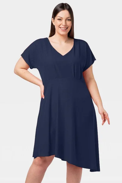 Plus size dámské asymetrické šaty Janette od Karko