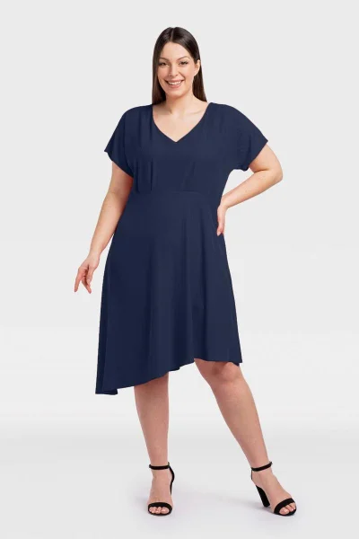 Plus size dámské asymetrické šaty Janette od Karko