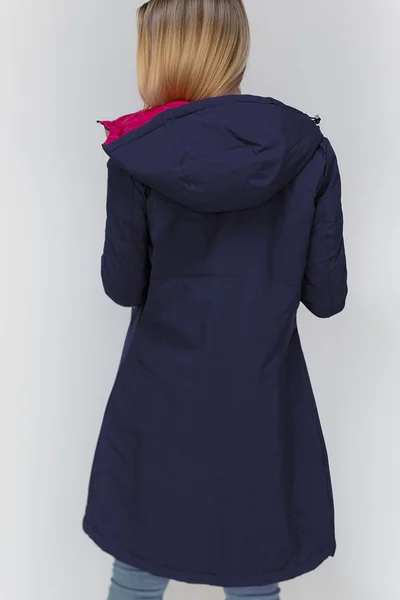Dámská oboustranná bunda ve tmavě modro-amarantové barvě pro přechodné období 95I Libland