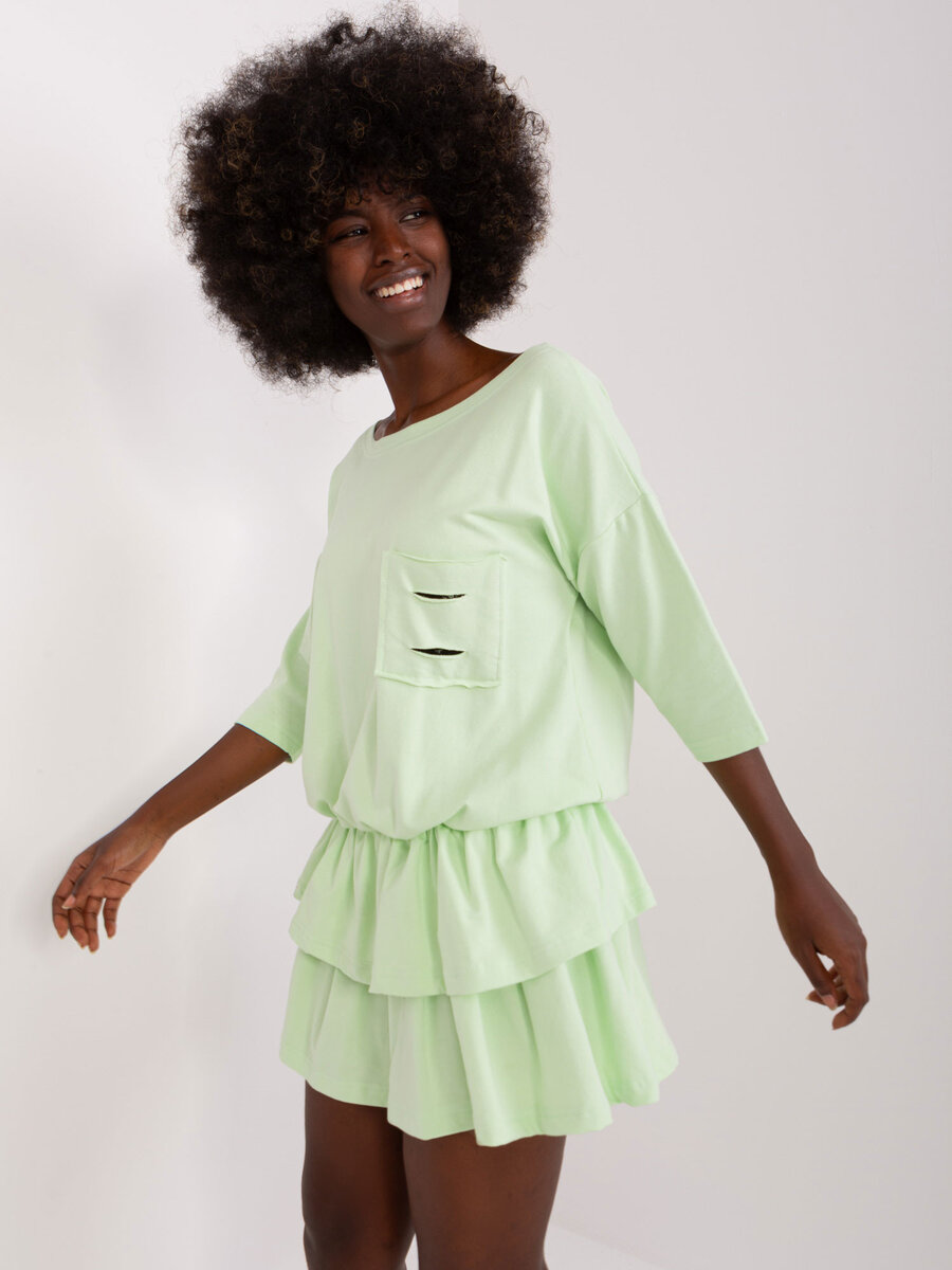 Zelené pistáciové dámské šaty EM SK HS od FPrice, L i523_2016103429615