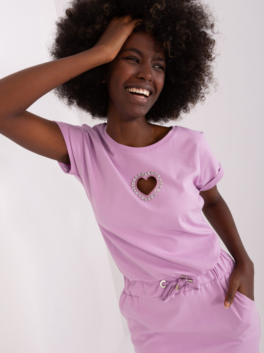 Ležérní fialové teplákové šaty s aplikací - RV-SK-8763, jedna velikost i523_2016103436651