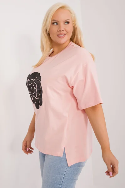 Peach plus size bavlněná dámská halenka Fashionhunters