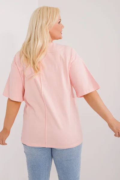 Peach plus size bavlněná dámská halenka Fashionhunters