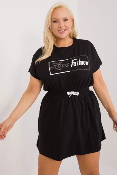 Fashionhunters dámské plus size minišaty s nápisem