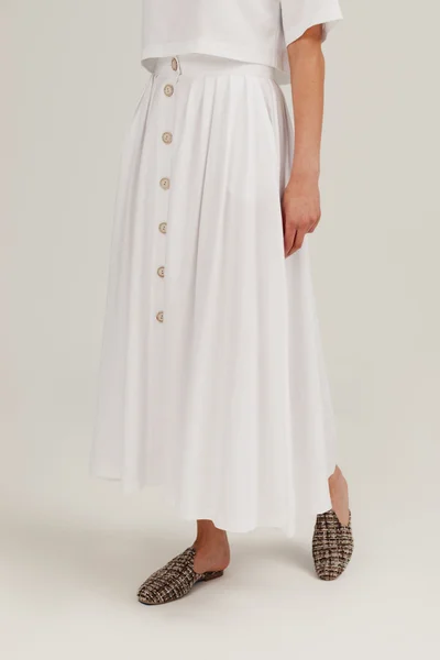 Elegantní midi sukně Naomi Off White - Benedict Harper