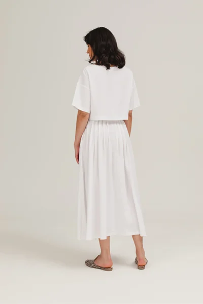 Elegantní midi sukně Naomi Off White - Benedict Harper