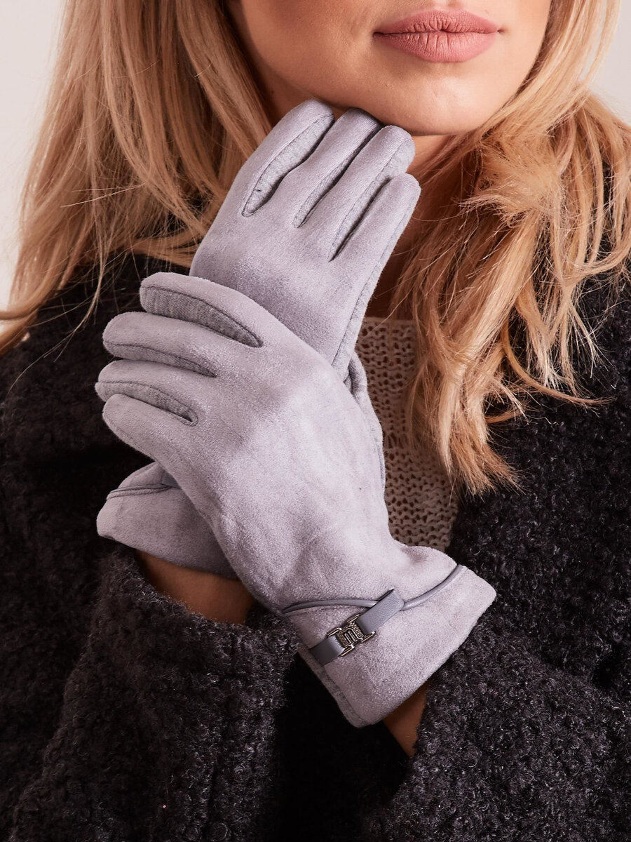 Dámské elegantní rukavice v šedé barvě FPrice, L/XL i523_2016101650936