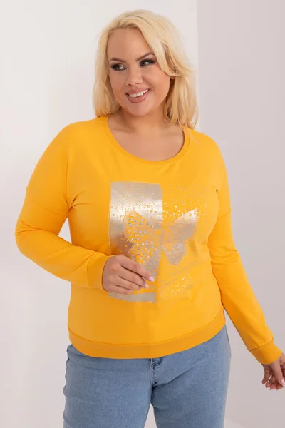 Dámská tmavě žlutá halenka volného střihu FPrice