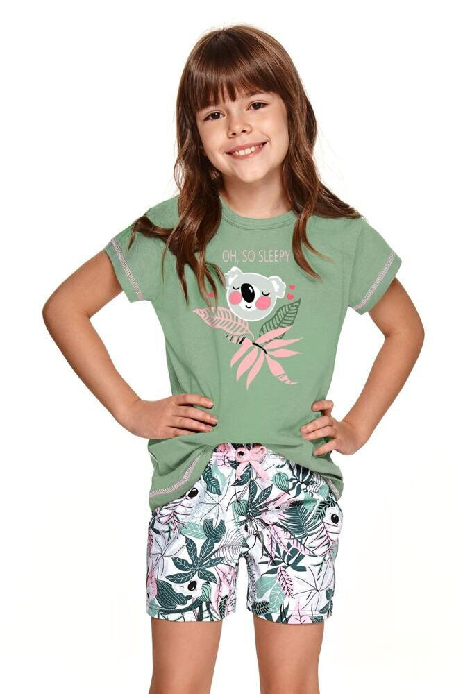 Dívčí pyžamo Hanička zelené s koalou Taro, zelená 104 i43_70163_2:zelená_3:104_