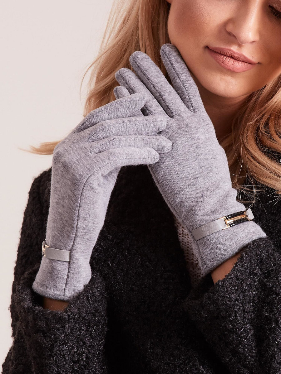 Klasické dámské rukavice v šedé barvě FPrice, M/L i523_2016101650981