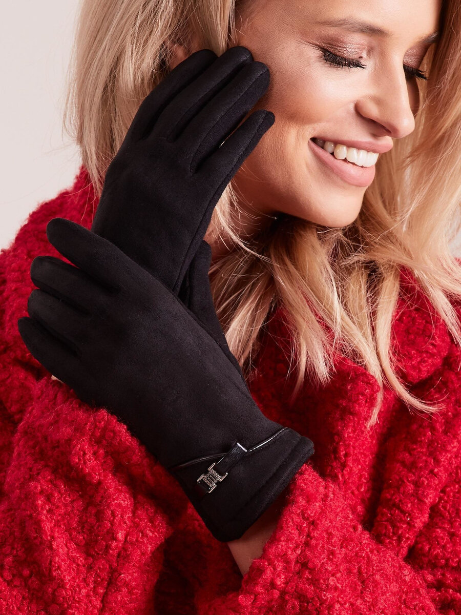 Dámské elegantní rukavice černé FPrice, L/XL i523_2016101650912