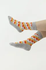 Šedé puzzle ponožky Moraj - barevné a veselé