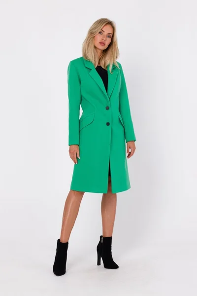 Zelený pletený kabát s knoflíky - Moe
