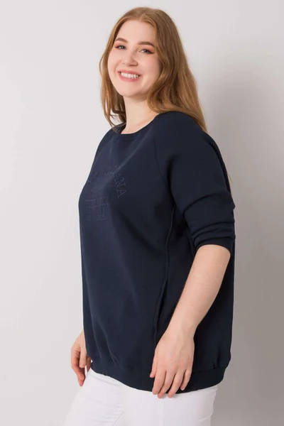 Dámská tmavě modrá mikina plus size FPrice