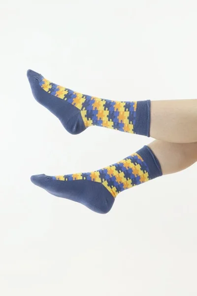 Modré puzzle ponožky Moraj
