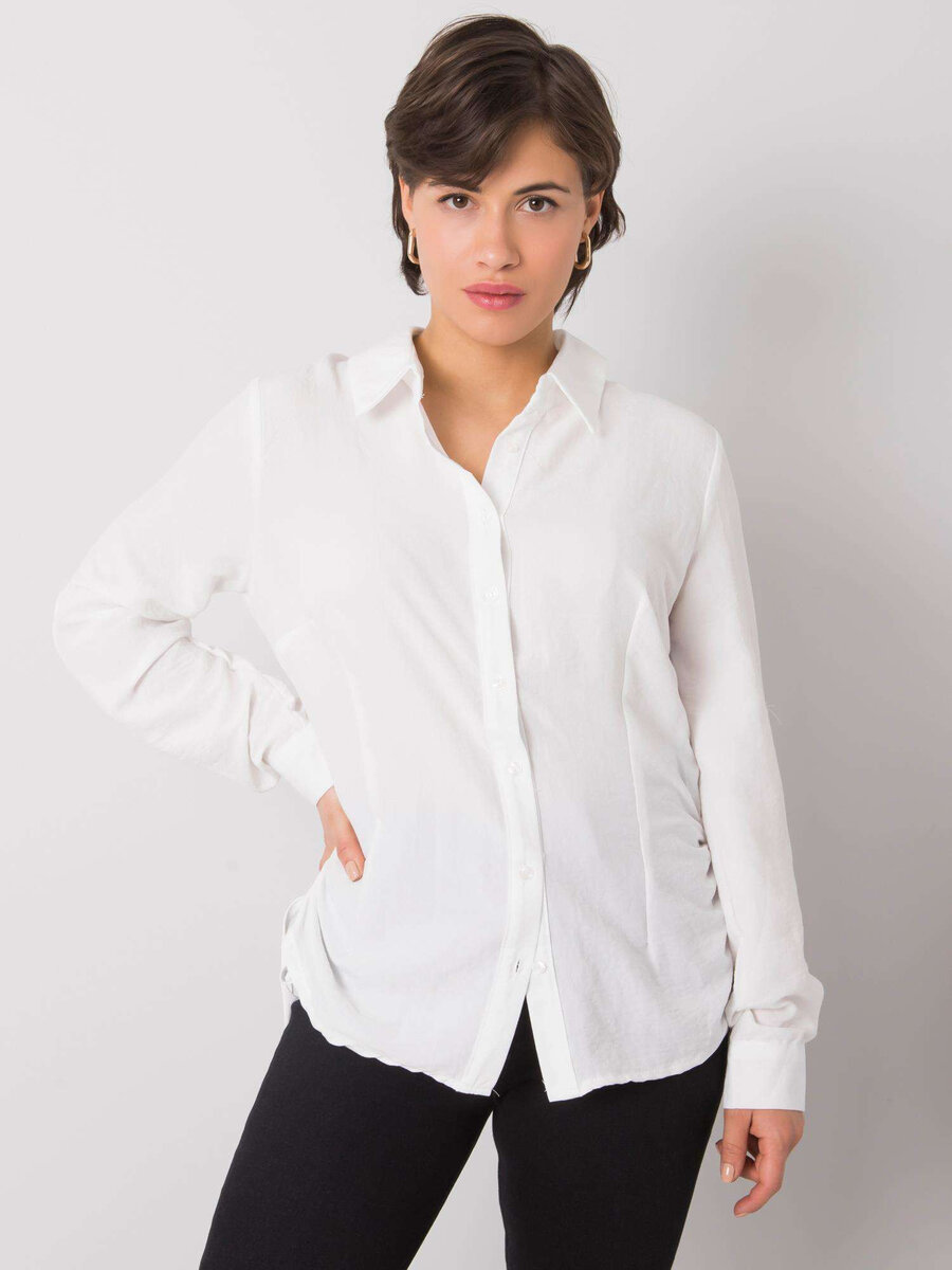 Dámské RUE PARIS Bílé tričko s lemy FPrice, XL i523_2016102881100