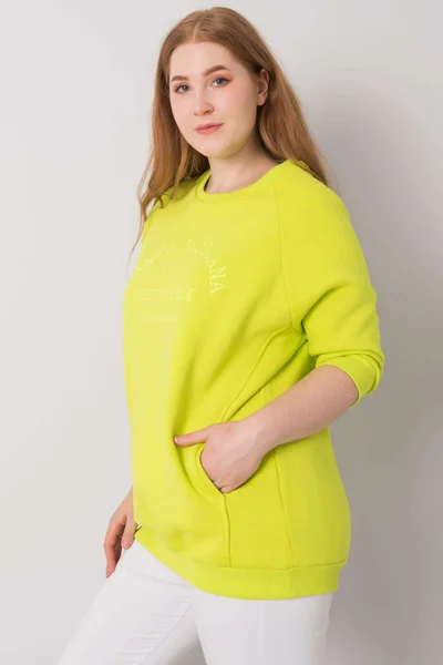 Halenka plus size limetkově zelená FPrice