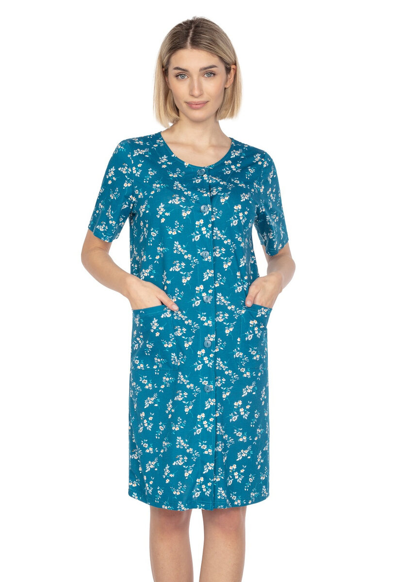 Květinová dámská noční košile Regina, tmavě modrá XXL i384_94730724