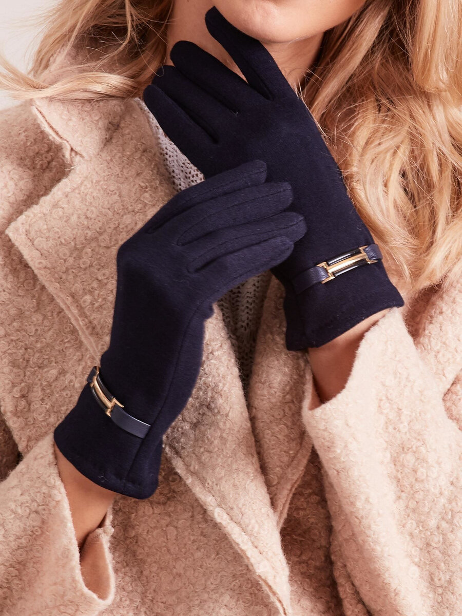 Klasické dámské rukavice, tmavě modré FPrice, L/XL i523_2016101651094