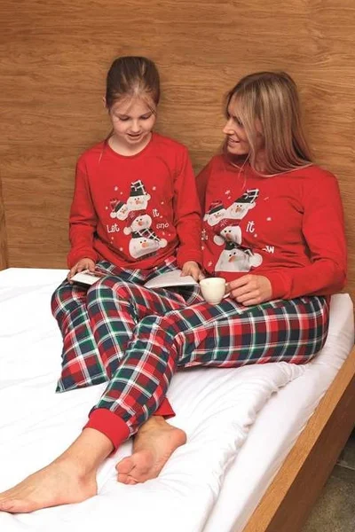 Vánoční dívčí pyžamo se sněhuláky