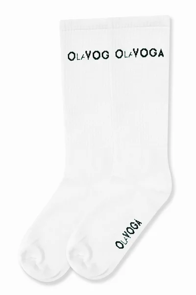 Klasické bílé dámské ponožky s logem OLAVOGA