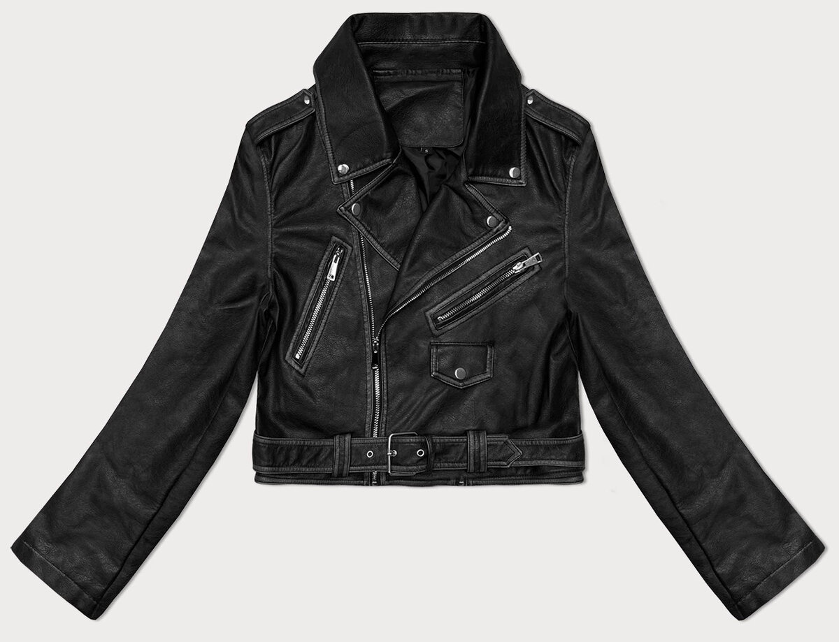 Černá vintage bunda s opaskem - Elegantní kousek od J.STYLE, odcienie czerni XL (42) i392_23392-53