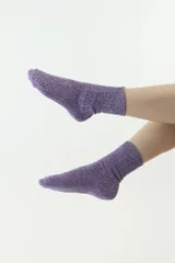 Pletené fialové Thermona ponožky Moraj s melírovaným vzorem