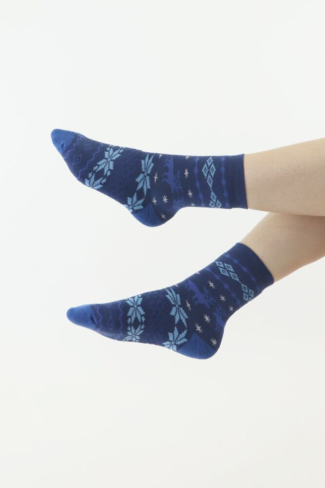 Ponožky Moraj s hřejivou thermo vrstvou - Tmavě modré se soby, modrá 35/38 i43_77340_2:modrá_3:35/38_