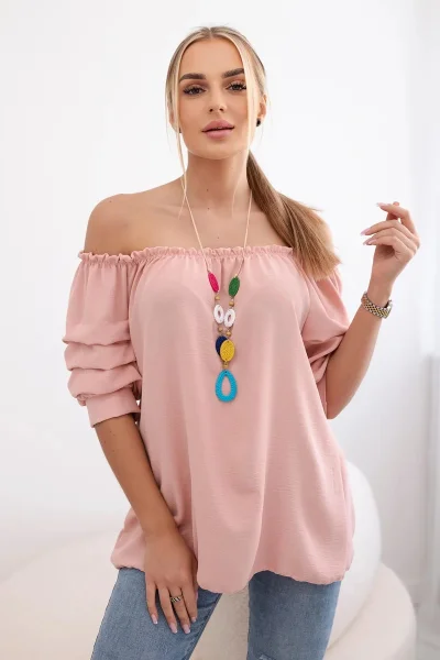 Romantická halenka s ozdobnými rukávy od K-Fashion