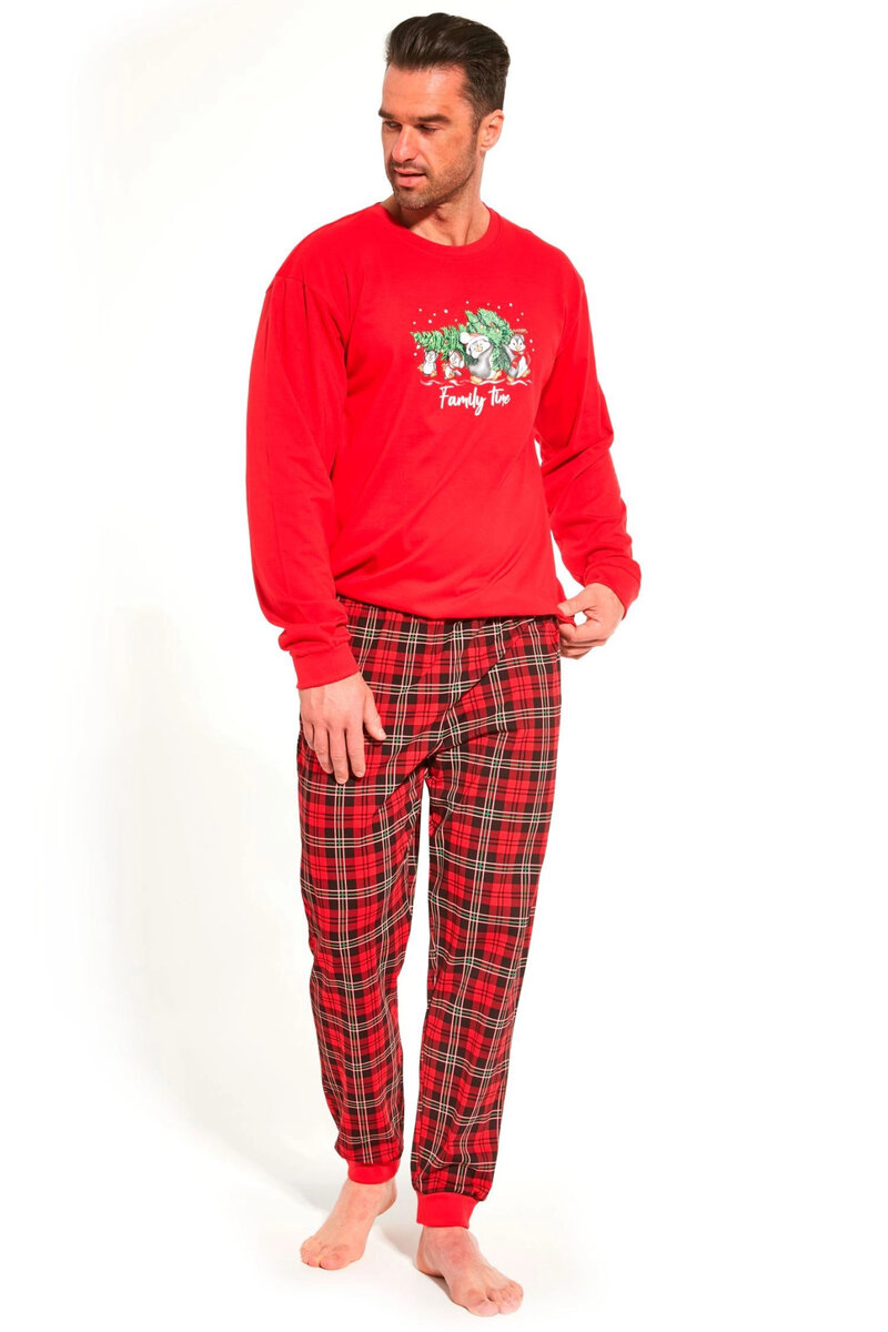 Červené pyžamo pro muže Time od Cornette, Červená L i41_9999930283_2:červená_3:L_