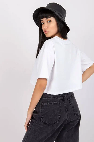 Krátké bílé crop top tričko Factory Price