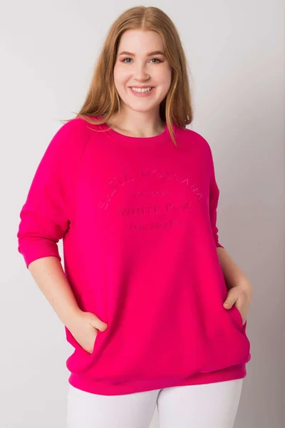 Fuchsiová dámská mikina plus size FPrice