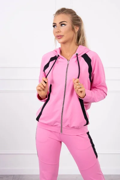 Růžová sportovní sada s pruhy K-Fashion