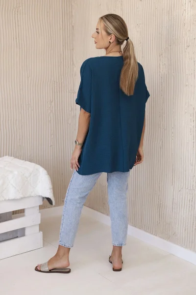 Oversized dámská halenka s přívěskem - K-Fashion