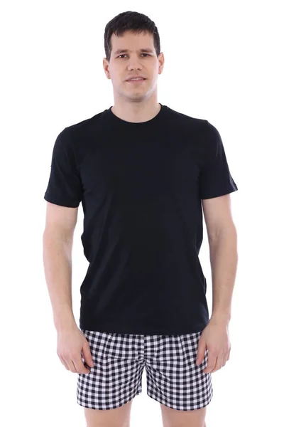 Černé pánské tričko Basic od Moraj s krátkým rukávem a kulatým výstřihem