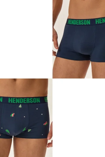 Mužské Vánoční Boxerky 2 Pack Tmavě Modré - Henderson