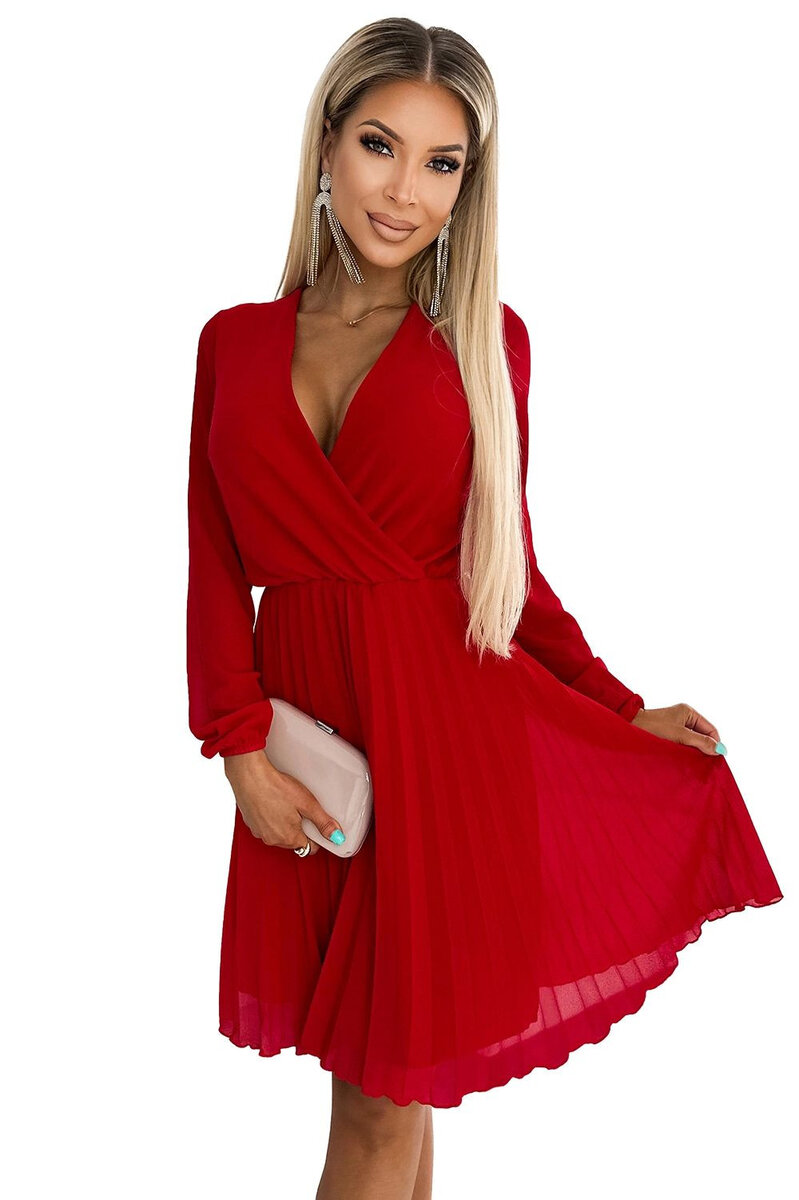 Červené dámské šaty Isabelle - Numoco, Červená L i41_9999933052_2:červená_3:L_
