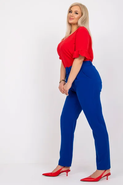 Dámská červená dámská halenka s ozdobnými rukávy Plus Size FPrice