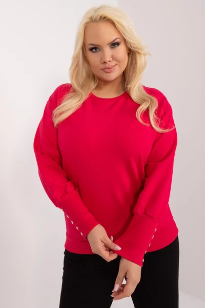 Dámská červená plus size mikina s knoflíky Fashionhunters