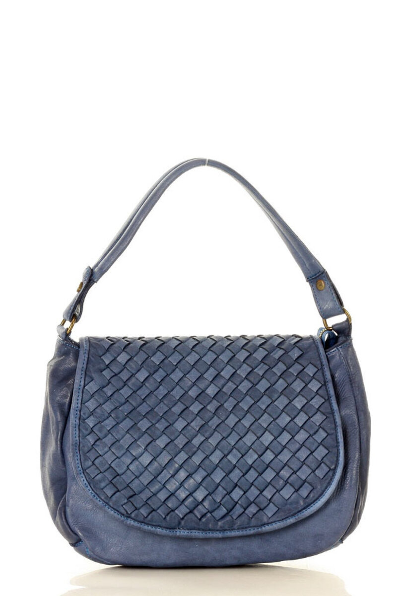 Dámská přírodní kožená taška model 21587 Mazzini, tmavě modrá UNI i10_P45765_1:22_2:114_